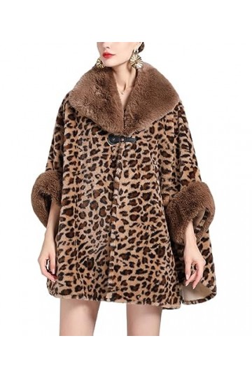 ORANDESIGNE Femme Châle Étole En Fausse Fourrure Cape Poncho Tricoté Chaud Ouvert Cape Wrap Manteau Rétro Cardigan Echarpe Ma