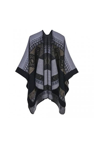 Hong Yi Fei-Shop Foulards Vintage Vintage Poncho Cape Hiver Ponchos et Capes Chauds for Femmes châles surdimensionnées envelo
