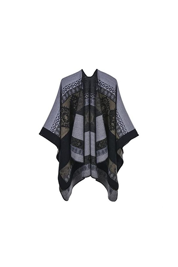 Hong Yi Fei-Shop Foulards Vintage Vintage Poncho Cape Hiver Ponchos et Capes Chauds for Femmes châles surdimensionnées envelo