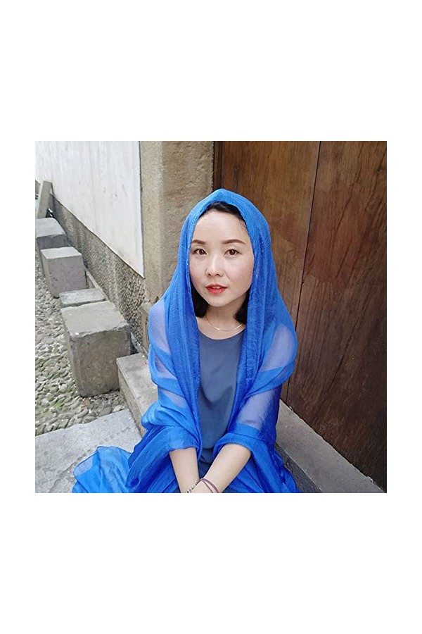 TZUFA Châle écharpe femme écharpe surdimensionné protection solaire châle doux en mousseline de soie plage bohème mode écharp