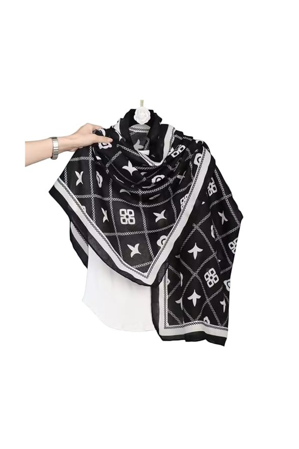 TZUFA Châle écharpe automne et hiver coton et lin écharpe femme Protection solaire chaud climatisation châle