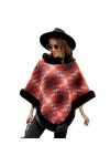 Femmes Col Rond Châle Cape Enveloppes Capes Chaudes Plaid tricoté Châle Cape Couverture Poncho en Peluche Couture Pulls F 