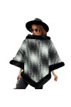 Femmes Col Rond Châle Cape Enveloppes Capes Chaudes Plaid tricoté Châle Cape Couverture Poncho en Peluche Couture Pulls F 