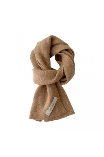 KIPPOT Couleur unie courte écharpe femmes hiver Imitation cachemire châle cou protecteur tricoté doux chaud couverture Simple