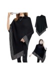 ZPLMIDE Shiny Womens Fashion Shawl, Womens Soft Thick Knitted Shawls Winter Warm, Elegant Inlaid Rhinestone shawls Grey,2XL