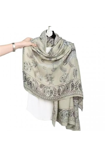 TZUFA Châle écharpe automne et hiver coton et lin écharpe femme Protection solaire chaud climatisation châle