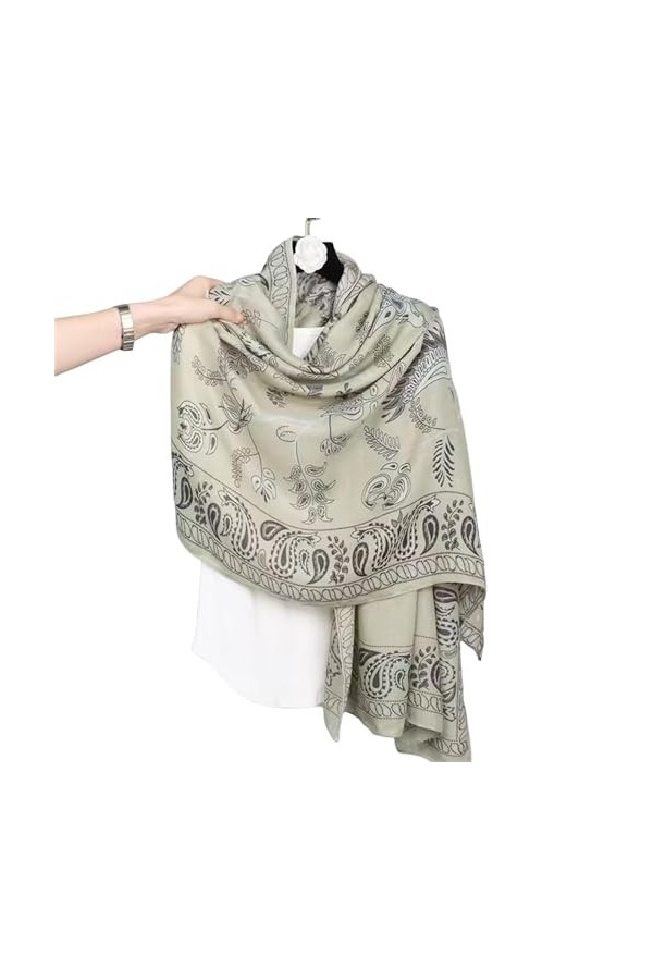 TZUFA Châle écharpe automne et hiver coton et lin écharpe femme Protection solaire chaud climatisation châle