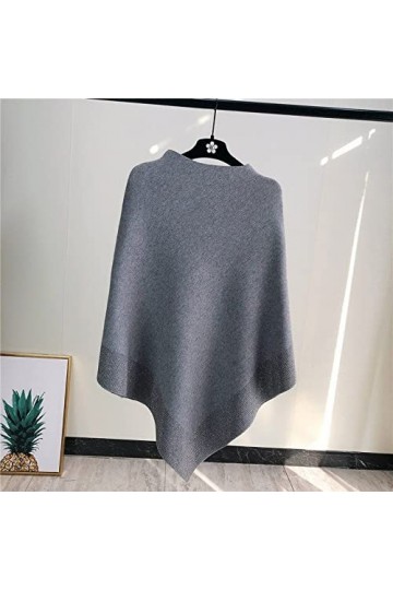 ZPLMIDE Shiny Womens Fashion Shawl, Womens Soft Thick Knitted Shawls Winter Warm, Elegant Inlaid Rhinestone shawls Grey,2XL