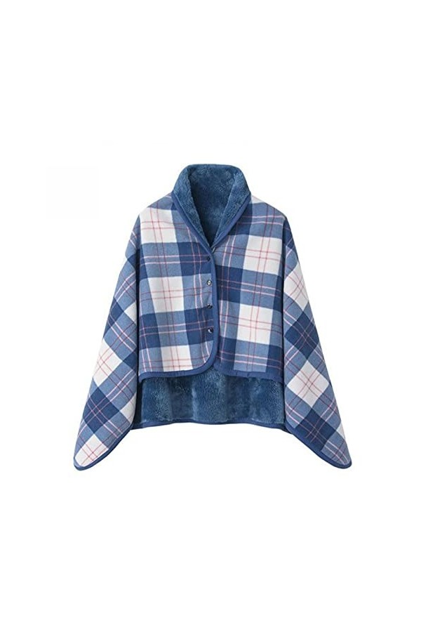 Exbert Écharpe de cape, châle poncho à carreaux pour femmes, couverture en flanelle de châle doux, châle en polaire chaud et 