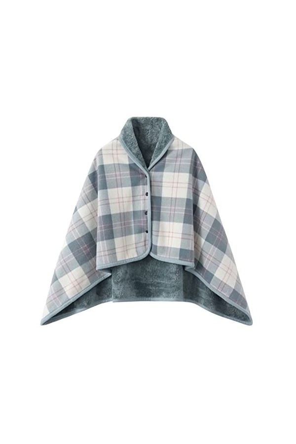 Exbert Écharpe de cape, châle poncho à carreaux pour femmes, couverture en flanelle de châle doux, châle en polaire chaud et 