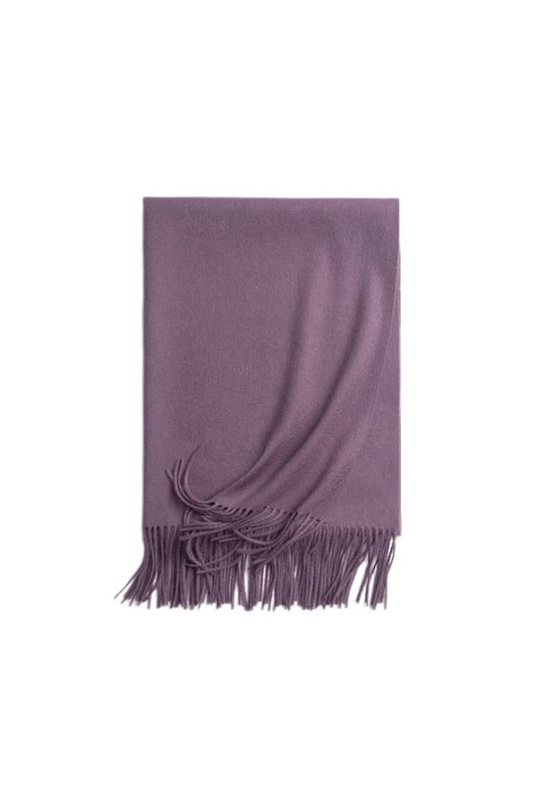 Momooda Foulard Femme Hiver, Écharpe châle Cachemire, Châles doux et chauds Enveloppant des écharpes avec Pompon, Violet