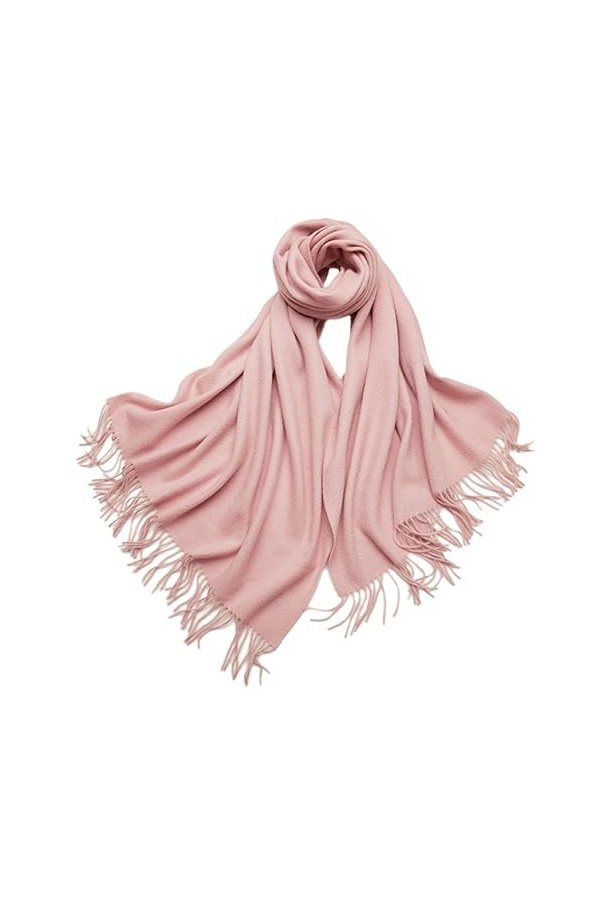 Momooda Foulard Femme Hiver, Écharpe châle Cachemire, Châles doux et chauds Enveloppant des écharpes avec Pompon, Violet
