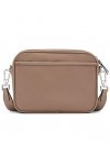 Calvin Klein Rossa Smooth Novelty Organizational Top Zip Crossbody, Bandoulière Femme, Taupe/Taupe Amande, Taille Unique