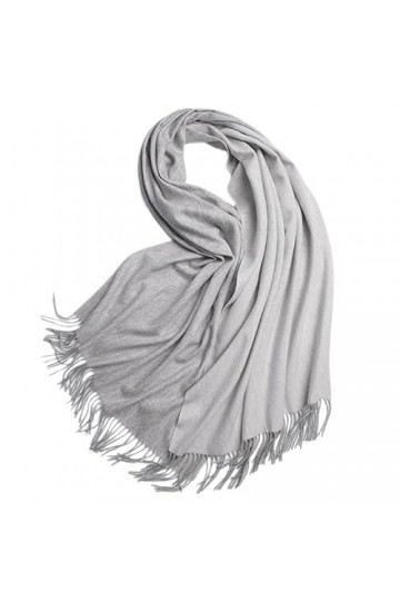 Momooda Foulard Femme Hiver, Écharpe châle en laine douce et chaude, Châles Double Face enveloppant des écharpes avec Pompon,