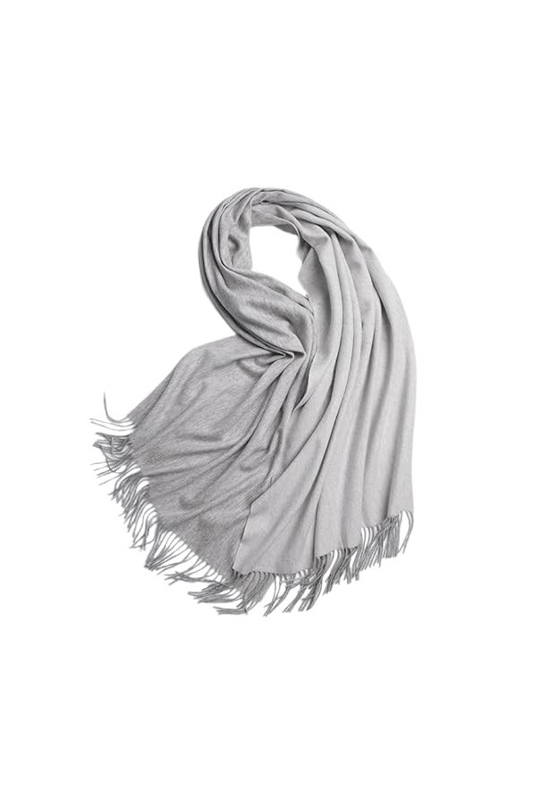 Momooda Foulard Femme Hiver, Écharpe châle en laine douce et chaude, Châles Double Face enveloppant des écharpes avec Pompon,