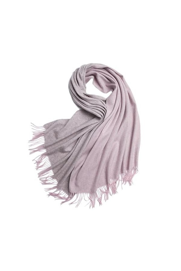 Momooda Foulard Femme Hiver, Écharpe châle en laine douce et chaude, Châles Double Face enveloppant des écharpes avec Pompon,