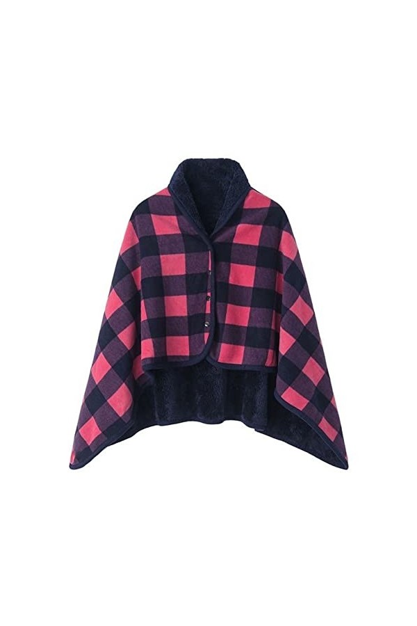 Exbert Couverture chaude d’hiver multifonctionnelle, châle de cape de poncho pour femmes, couverture de poncho en polaire, co