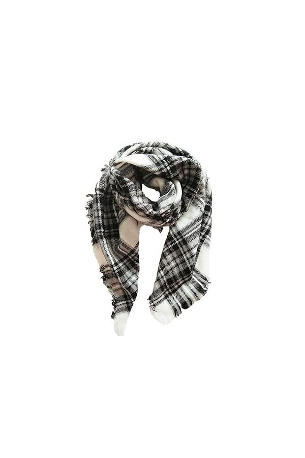 HRTC Écharpe Femme quadrilatère Automne Hiver Petit châle carré 100 cm épaississement Chaud Tricot Doux Cape Cardigan écharpe