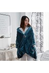 TEMKIN Veste de lit boutonnée en Polaire Douce avec Poches, Couverture Poncho pour Femme, enveloppe Polaire Confortable, enve