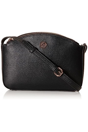 Anne Klein Sac à bandoulière à Trois Compartiments Femme, Noir, Taille Unique