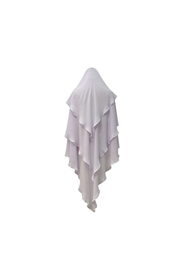 IBTOM CASTLE Hijab de prière pour femmes musulmanes en mousseline de soie arabe Khimar Islamique Longue écharpe Wrap Châle 3 