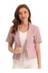 Allegra K Cardigan décontracté à col châle Ouvert sur Le Devant pour Blazer de Costume de Bureau à Manches Courtes pour Femme