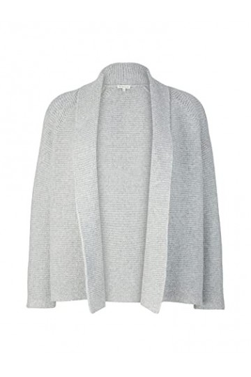 TOM TAILOR 1035034 Cardigan en Tricot Grande Taille avec Col châle Femme ,30282 - Concrete Grey Melange ,44 Grande taille
