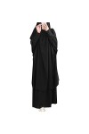 OBEEII Robes Musulmanes à Manches Longues pour Femmes Abaya avec Hijabs Robe Islamique Kaftan Abayas Gris One Size