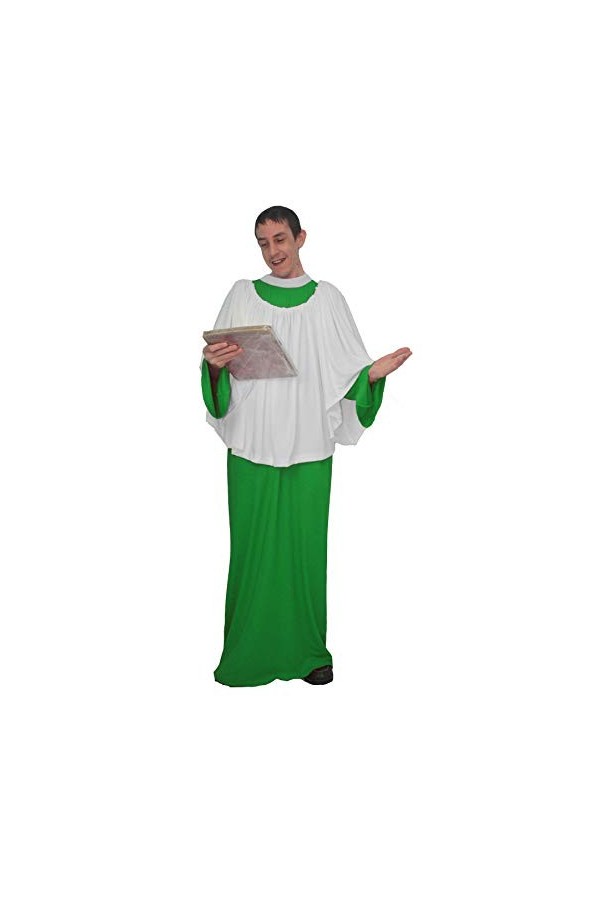 The Dragons Den Costume de chœur religieux ou chanteur déglise pour adultes Vert Taille S/M