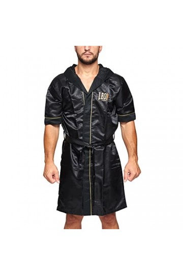 LEONE 1947, Peignoir À Anneaux de Qualité Supérieure, Adulte Unisexe, Noir, L/XL, AB260