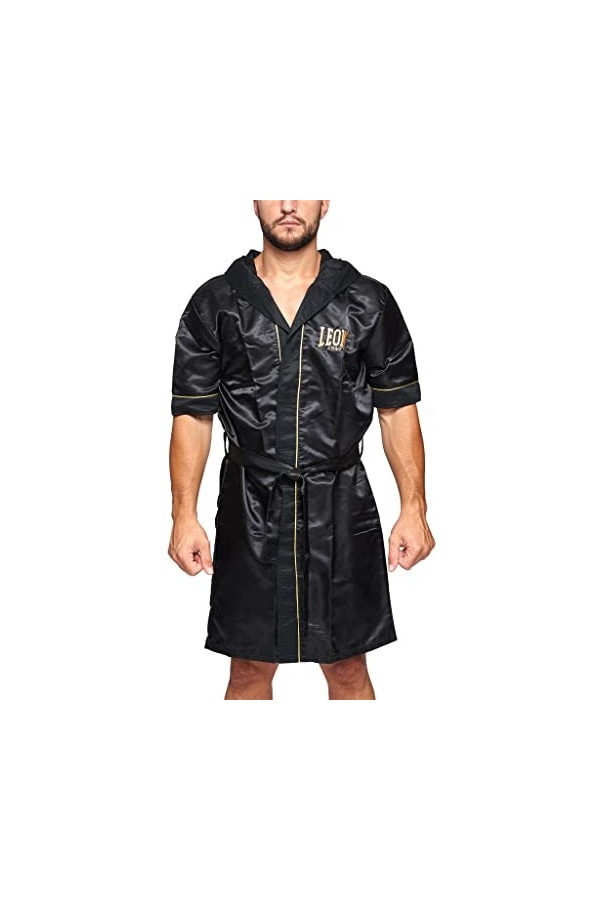 LEONE 1947, Peignoir À Anneaux de Qualité Supérieure, Adulte Unisexe, Noir, L/XL, AB260