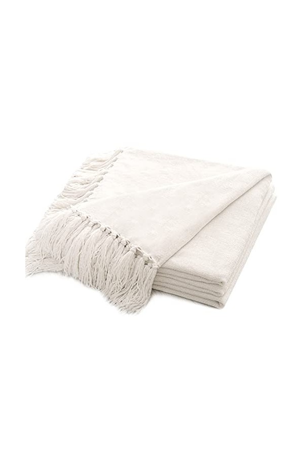 RECYCO Wohn und Plaid Chenille 152 x 203 cm, Couverture de canapé, Couverture de canapé, Moelleuse, Douce pour canapé, Chaise