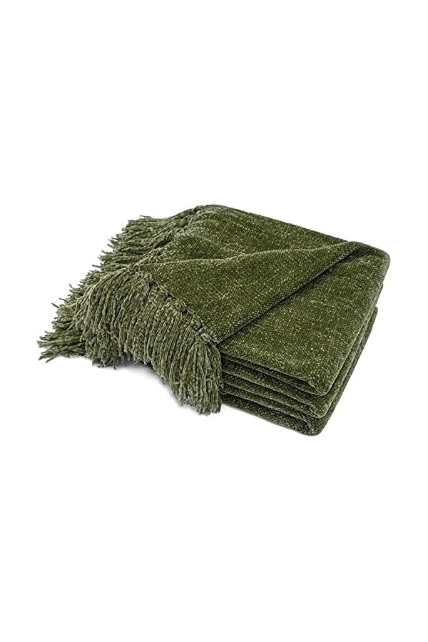 RECYCO Wohn und Plaid Chenille 152 x 203 cm, Couverture de canapé, Couverture de canapé, Moelleuse, Douce pour canapé, Chaise