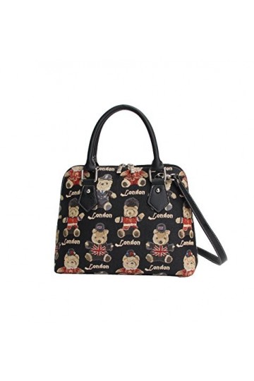 Tapisserie Siganre Sac à Main Femme, Sac Dépaule, Sac Porté épaule, Sac Bandoulière Femme avec des dessins de Londres Ours 