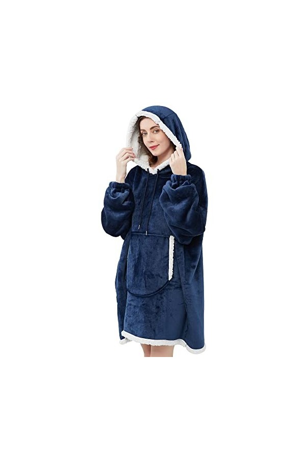 Viviland Sweat à Capuche surdimensionné, Couverture Duveteuse, Super Doux, Chaud, Confortable pour Adulte