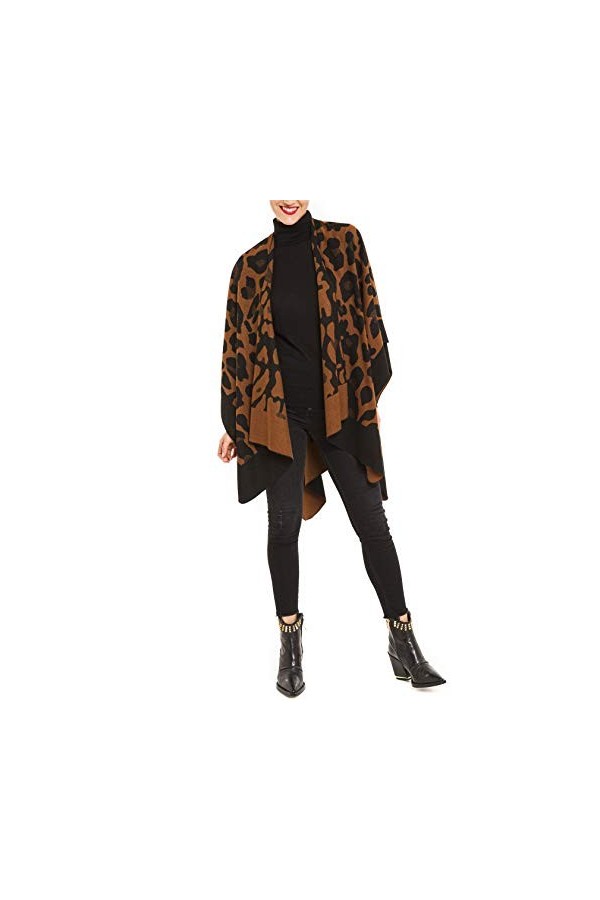 MELIFLUOS DESIGNED IN SPAIN Châle Wrap Poncho Ruana Cape Cardigan Chandail Ouvert devant pour lAutomne Hiver PC09-16 