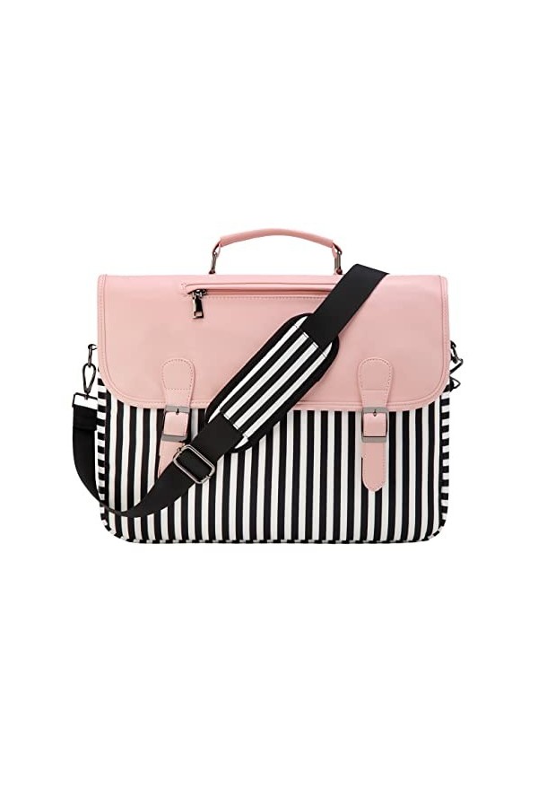 Sac Ordinateur Femme,RAVUO Léger Sac à Bandoulière Sac Cartable Porte Document Sacoche PC Portable 15.6 Pouces Sac à Main ave