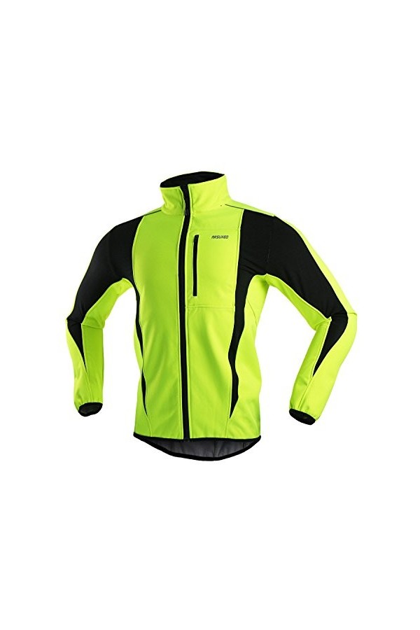 ARSUXEO Veste de Cyclisme Hommes imperméAble Coupe-vent Softshell Hiver Thermique Respirant VéLo VêTements DExtéRieur 15K ve