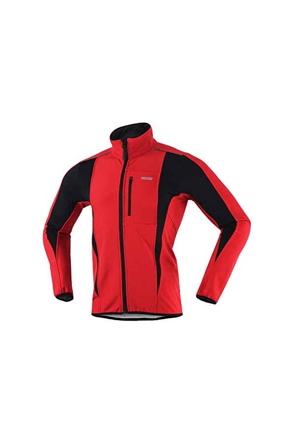 ARSUXEO Veste de Cyclisme Hommes imperméAble Coupe-vent Softshell Hiver Thermique Respirant VéLo VêTements DExtéRieur 15K ve