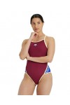 Arena Top Femmes Icons Super Fly Back Solid Einteiler, Burgundy-neon Butter, D36