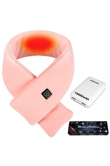 Oriduxx Écharpe chauffante électrique avec coussin chauffant rechargeable - Avec batterie externe - Pour femmes, hommes, enfa