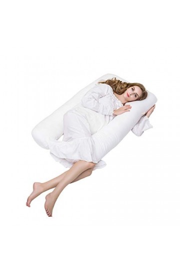 OUTAD - Coussin de Grossesse en Forme de U et Fermeture à glissière, détachable, en Coton, soutient complètement Le Corps