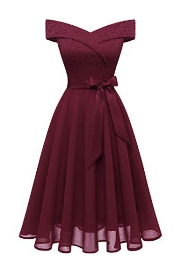 Bbonlinedress Robe Cocktail Mariage Femme Bal de Promo Robe Bapteme Fille de Cérémonie pour soirée de Princesse Robe Demoisel