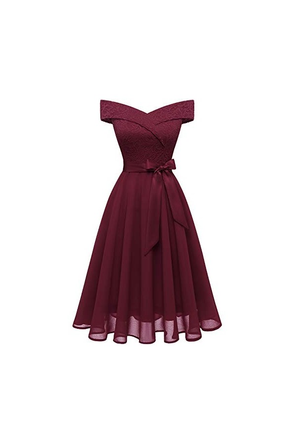 Bbonlinedress Robe Cocktail Mariage Femme Bal de Promo Robe Bapteme Fille de Cérémonie pour soirée de Princesse Robe Demoisel