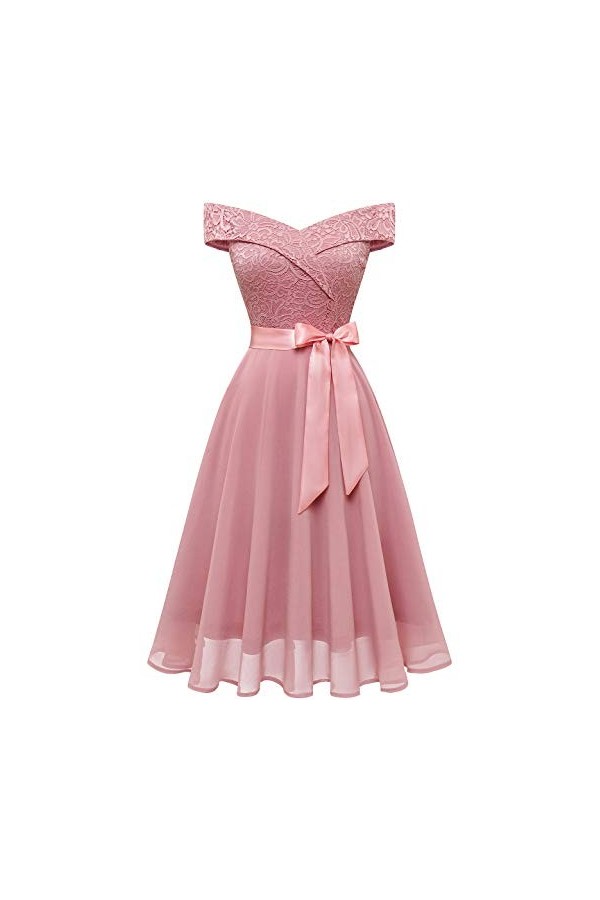 Bbonlinedress Robe Cocktail Mariage Femme Bal de Promo Robe Bapteme Fille de Cérémonie pour soirée de Princesse Robe Demoisel