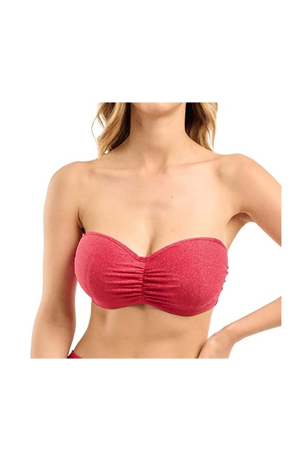 Sans Complexe Femme Reflet Haut de maillot Bain bandeau armatures Bretelles amovibles, Noir, 90E EU