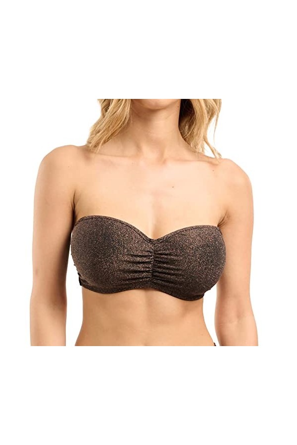 Sans Complexe Femme Reflet Haut de maillot Bain bandeau armatures Bretelles amovibles, Noir, 90E EU