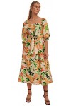 NA-KD Robe midi avec Ceinture à Nouer dcontracte, Floral, 36 Femme
