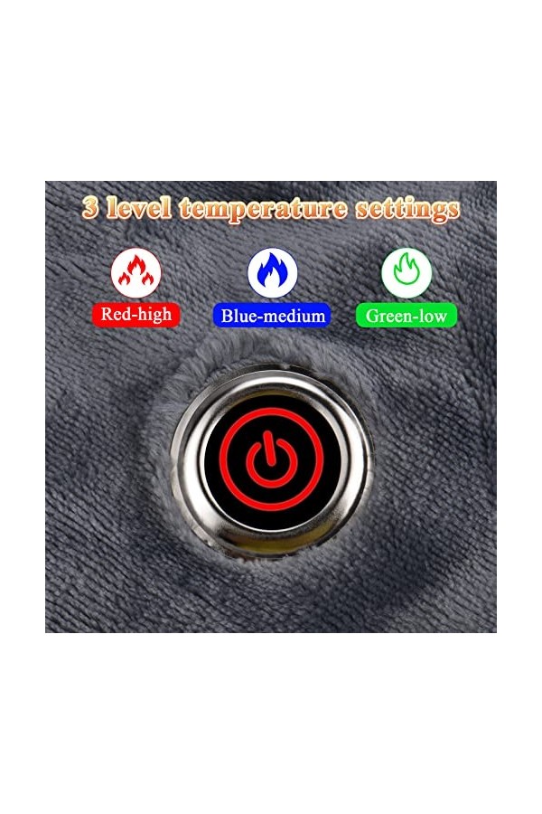 NewWay USB Châle De Couverture Chauffante, 150x80cm Couverture Chauffante avec 3 Niveaux de Chauffage, Couverture Chauffante 