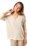 ETERKNITY - Pull col en V Oversize pour Femme en Viscose Certifiée, Bleu Marine, M